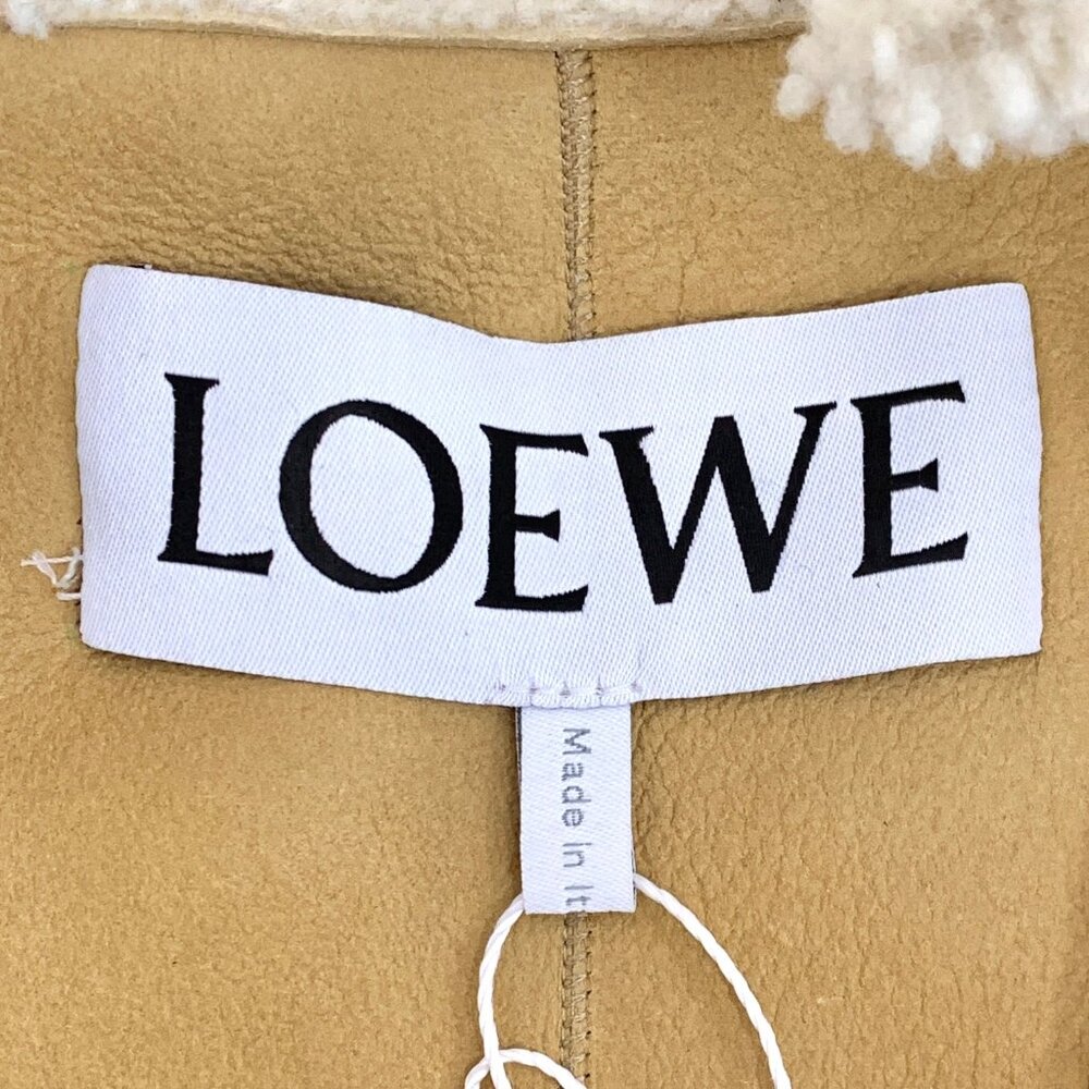 Loewe Beige Shearling-Lined Leather Jacket View 5